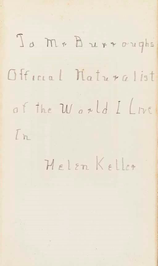 KELLER, Helen (1880-1968). The World I Live In. New York: The Century Co., 1908.