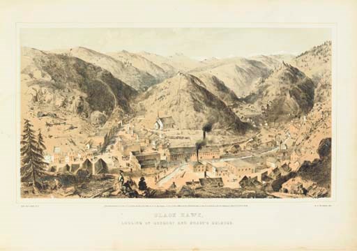 MATHEWS, Alfred E. (1831-1874). Pencil Sketches of Colorado, its Cities, Principal Towns and Mountain Scenery. New York, 1866.