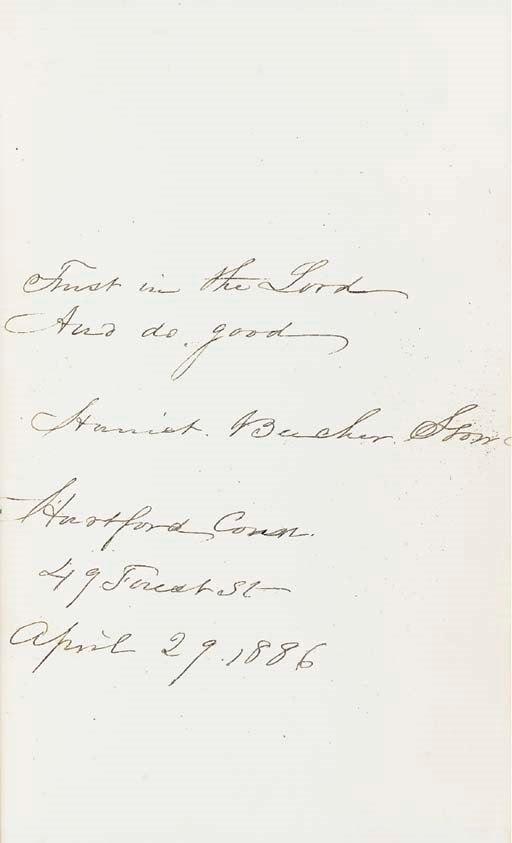 STOWE, Harriet Beecher (1811-1896). Uncle Tom's Cabin; or, Life Among the Lowly. Boston: J. P. Jewett; Cleveland: Jewett, Proctor and Worthington, 1852.