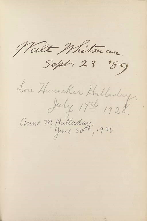 WHITMAN, Walt. November Boughs. Philadelphia: David McKay, 1888.