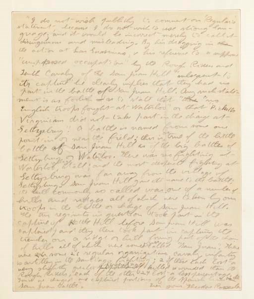 ROOSEVELT, Theodore (1858-1919), President. Autograph letter signed ("Theodore Roosevelt") as former President to Laurence F. Abbott, editor of The Outlook, "On Safari" in Africa, 16 October 1909. 2 full pages, 4to, in dark pencil, each leaf neatly inlaid, bound with several fine early photographic portraits in bark blue morocco gilt. Very fine condition.