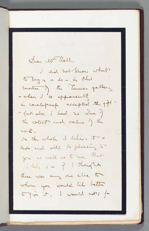 RUSKIN, John (1819-1900). Letters from John Ruskin to Frederick J. Furnivall, M.A. And Other Corrspondents. Ed. by Thomas J. Wise. London: Privately Printed, 1897.