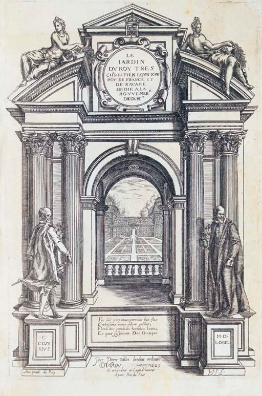 VALLET, Pierre (ca 1575-1657). Le Jardin du Roy Tres Chrestien Loys XIII... Text by Jean Robin. Paris: P. Vallet, 1623.