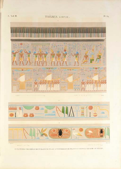 Description de l'Egypte; ou Recueil des Observations et des Recherches, qui ont été faites en Egypte pendant l'Expédition de l'Armée Française. Paris: l'Imprimerie Impiriale, 1809-1813; l'Imprimerie Royale, 1817-[1830].