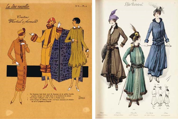 [FASHION]. Chic Parisien. Volumes. 9-17. Paris: Nov. 1906-Sep. 1915. 9 volumes. 2o, numerous colored plates and illustrations in text. 20th-century cloth and marbled boards, some original wrappers bound in.