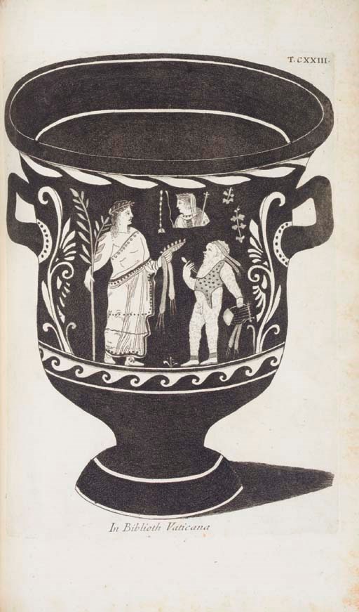 PASSERI, Giovanni Battista (1694-1780). Picturae Etruscorum in vasculis nunc primum in unum collectae. Rome: Johann Zempel, 1767-1770.