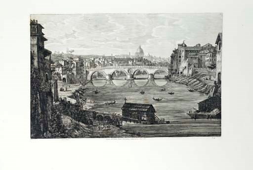 ROSSINI, Luigi (1790-1857). Le Antichita romane ossia raccolta delle piu interessanti vedute di Roma antica. Rome: Negozio Scudellari and the author, 1829. Oblong 2o. Profusion of engraved plates by Rossini. 19th-century green quarter morocco (worn). Berlin Kat. 1916.