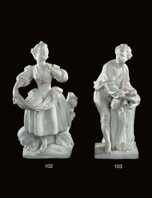A SEVRES BISCUIT FIGURE LE PETIT MARCHAND DE COCHONS