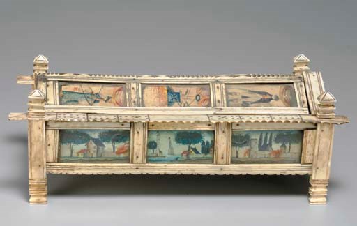 Playing Card and Domino Bone Box, c. 1802-1815.