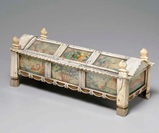 Playing Card and Domino Bone Box, c. 1802-1815.