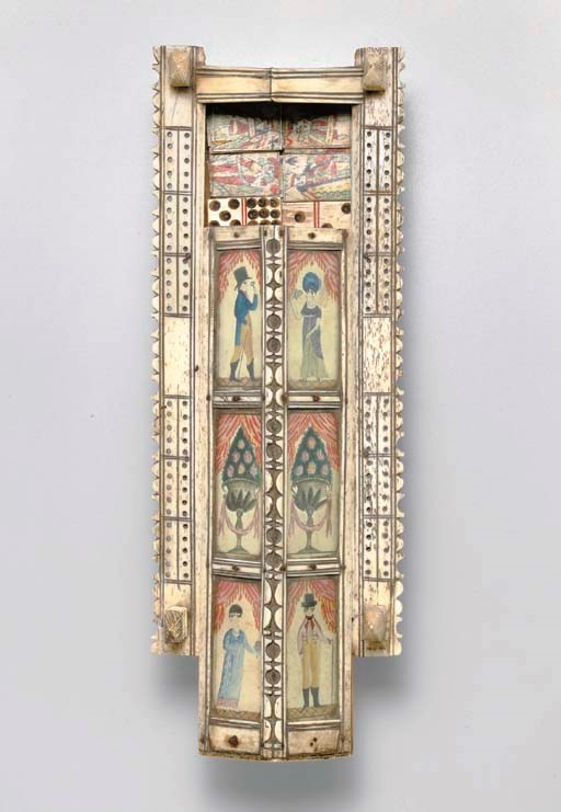 Playing Card and Domino Bone Box, c. 1802-1815.