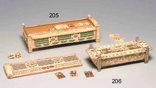 Playing Card and Domino Bone Box, c. 1802-1815.