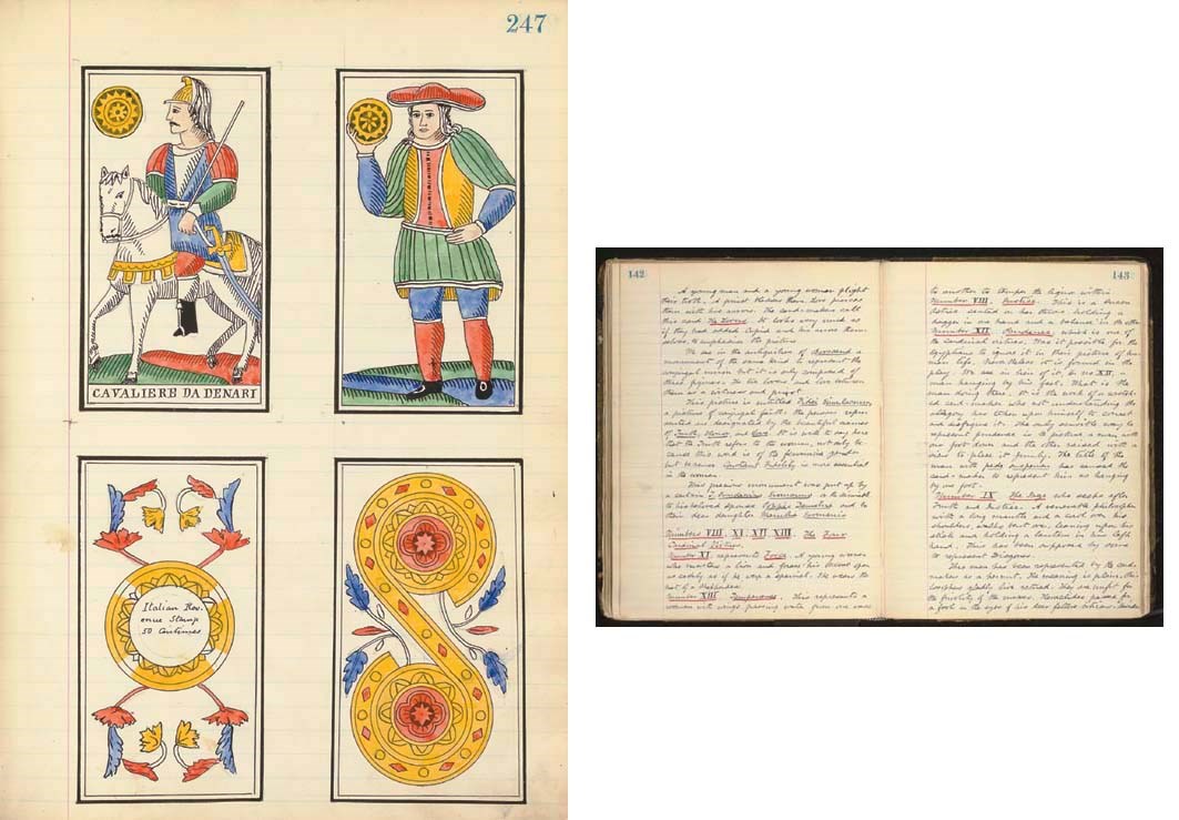 DOUBLEDAY, Abner. Tarot Manuscript, circa 1870s to 1885. Autograph manuscript in cloth-bound notebook. 257 pages, small 4to.