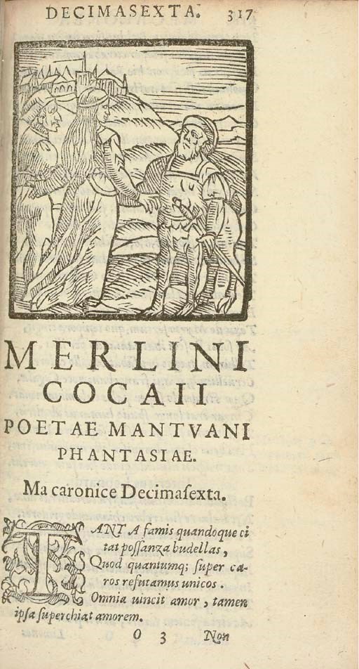 FOLENGO, Teofilo (1496?-1544). Opus Merlini Cocaii. Venice: Dominic de Imbertus, 1585.