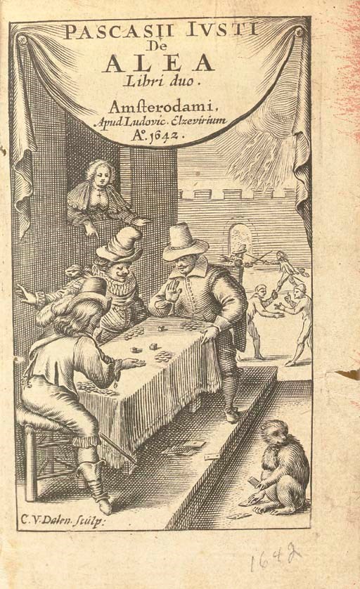 JUSTUS, Pascasius. De Alea. Amsterdam: Elzevir, 1642.
