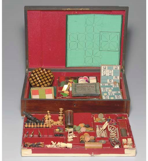 Wooden game compendium, France, circa mid- to late 19th century. Made by Maison Bail Jouets.