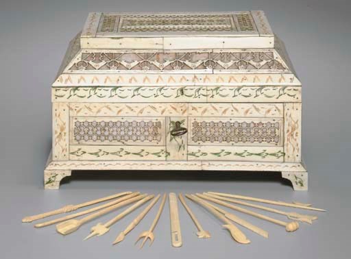 Ivory or bone game box, country unknown, possibly India or China, circa 19th century.