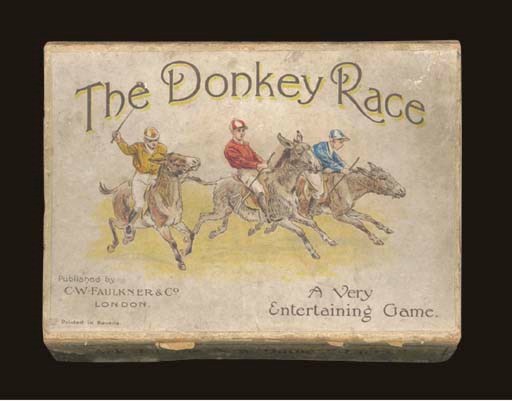 The Donkey Race. England, 19th century. Made by C .W. Faulkner and Company, London.