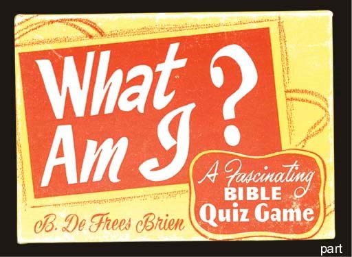 A COLLECTION OF BIBLE GAMES WITH ILLUSTRATED BOXES, 1887-1900S. THESE BIBLE GAMES ALL HAVE DECORATIVE BOXES AND TEXT CARDS IN AN INFORMATIONAL QUESTION AND ANSWER FORMAT: PROGRESSIVE CHAUTAUQUA CARDS, 1899, W. M. FORD, 69 CARDS, INSTRUCTIONS. -- NEW BIBLE CARDS, 1887, SNEAD & CRISWELL, ELLISBURG, POTTER CO., PA, 148 CARDS, 38-PAGE BOOKLET, INSTRUCTIONS. -- YOUNG PEOPLE'S BIBLE GAME, 1906, PARKER BROS, SALEM, MA, 35 CARDS, INSTRUCTIONS. -- BIBLE OBJECTS, 1900, MILTON BRADLEY, SPRINGFIELD, MA,104 CARDS, INSTRUCTIONS.  -- GRANDMAMA'S SUNDAY GAME OF BIBLE QUESTIONS, 1887, MCLOUGHLIN BROS, NEW YORK, 102 CARDS, INSTRUCTIONS. -- HE NEW TESTAMENT GAME OF QUOTATIONS, 1910, PARKER BROS, 40 CARDS,  INSTRUCTIONS. -- THE ACME BIBLE BOOK GAME, 1930S, GOODENOUGH & WOGLORN, NY, 63 CARDS, INSTRUCTIONS. -- THE GAME OF TRAITS, 1933, GOODENOUGH & WOGLORN, NY, 61 CARDS, INSTRUCTIONS.  -- BIBLE QUOTTO, 1930S, GOODENOUGH & WOGLORN, NY, 15 LARGE AND 120 SMALL CARDS, INSTRUCTIONS. -- WHO AM I?, 1942, B. DEFREES BRIEN, 33 CARDS.  -- WHAT AM I?, 1951, B. DEFREES BRIEN, 50 CARDS, INSTRUCTIONS. -- BIBLE CHARACTERS, 1940S, JUDSON PRESS, PHILADELPHIA, PA, 33 CARDS, INSTRUCTIONS. -- NEW TESTAMENT GAME, 1899, FIRESIDE GAME CO., CINCINNATI, OH, 49 CARDS, LACKS BOX. TOGETHER 13 GAMES, CONDITION VARIES. SOLD NOT SUBJECT TO RETURN. 	 (13)