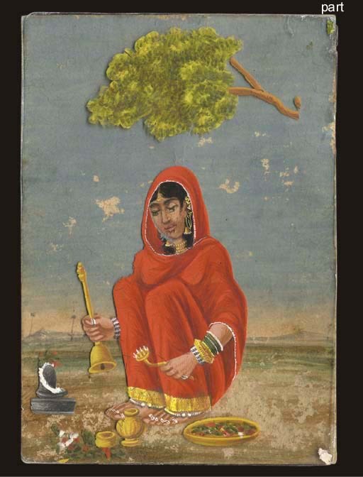 INDIAN OCCUPATION CARDS ON MICA, BENARES, INDIA, CIRCA 1830S, MAKER UNKNOWN.