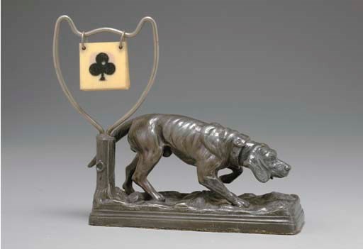 PEWTER HOUND DOG TRUMP INDICATOR.