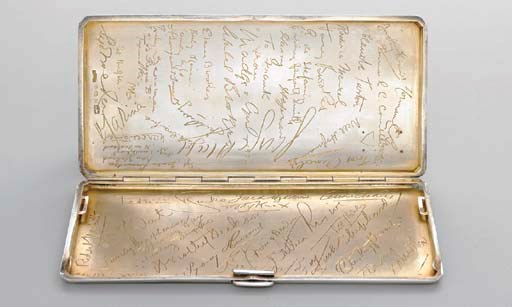 SILVER BILLFOLD/CIGARETTE CASE, CIRCA 1934.