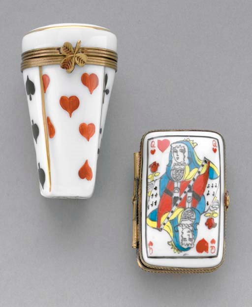 A GROUP OF TWO LIMOGES BOXES.