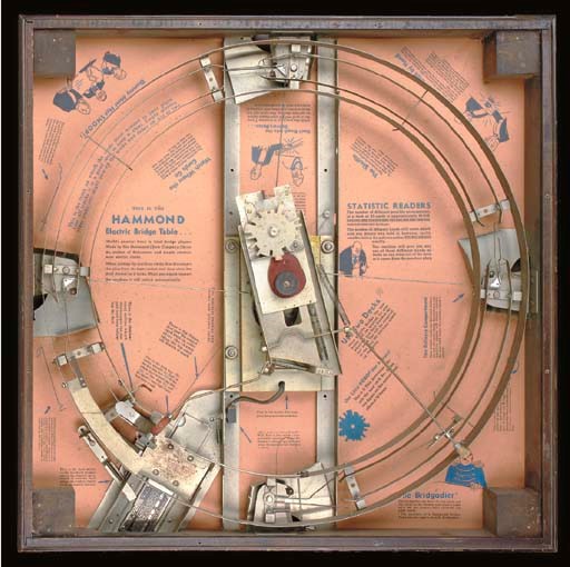 [CARD TABLE.] -- HAMMOND, LAURENS (1895-1973), INVENTOR. "HAMMOND ELECTRIC BRIDGE TABLE." MODEL 4H, 115. SER. NO. 7674. CHICAGO: HAMMOND CLOCK, CO., [1932].