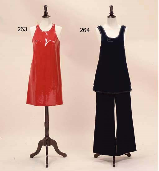 A FLAME-RED PVC DRESS, JEAN VARON
