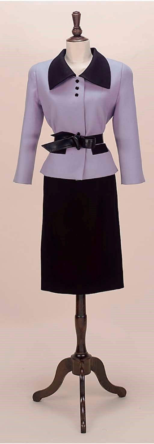 A LILAC AND BLACK SUIT