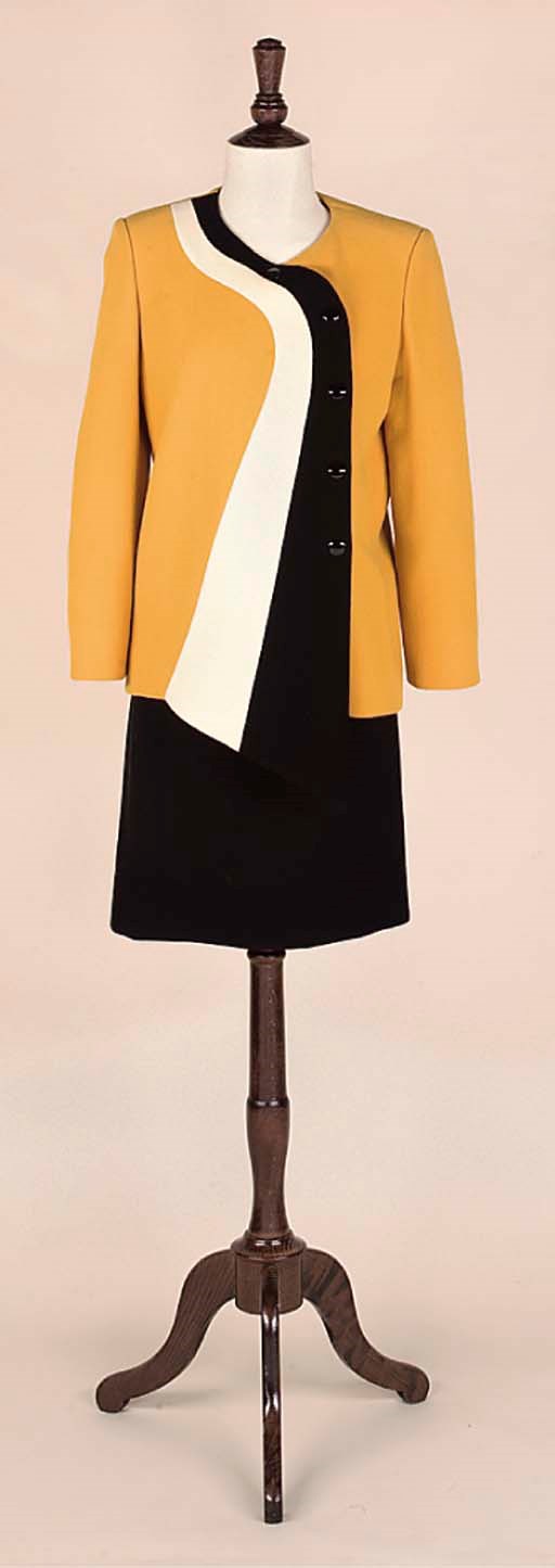 A TWO PIECE ENSEMBLE IN RICH MAIZE YELLOW