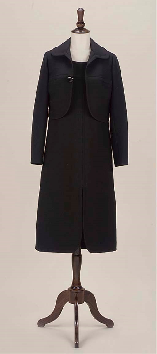 A BLACK WOOL ENSEMBLE, PIERRE CARDIN