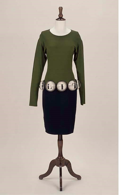 A GREEN AND BLUE STRETCH DRESS, JEAN PAUL GAULTIER
