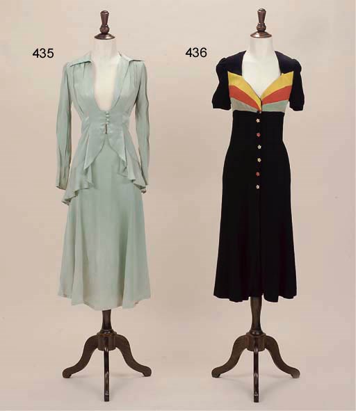 A BLACK MOSS CREPE DRESS, OSSIE CLARK FOR RADLEY