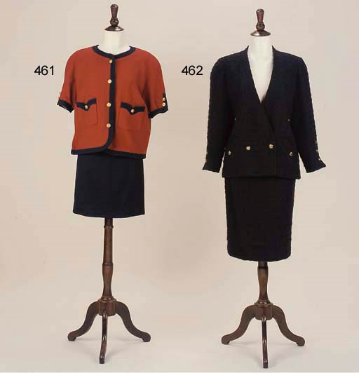 A CHANEL SUIT, BLOUSE AND TROUSERS