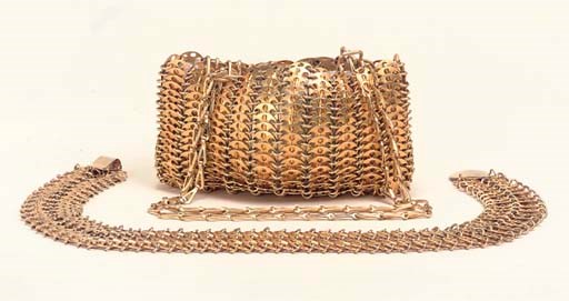 A HANDBAG AND BELT, PACO RABANNE