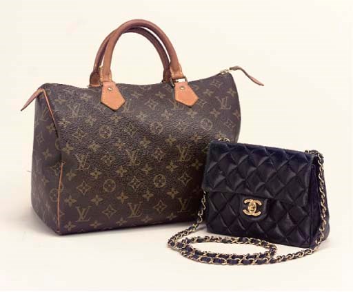 A 'SPEEDY' BAG BY LOUIS VUITTON & A HANDBAG BY CHANEL