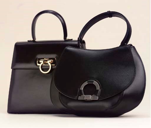 TWO RIGID LEATHER HANDBAGS, FERRAGAMO
