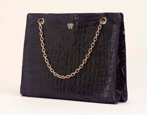A BLACK CROCODILE HANDBAG, CARTIER LONDON