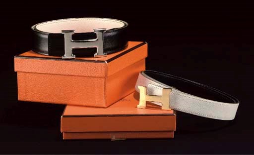 TWO HERMÈS LEATHER 'CONSTANCE' BELTS