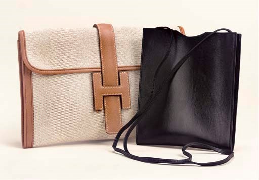 A 'JIGE' CLUTCH BAG AND LEATHER POUCH, HERMÈS