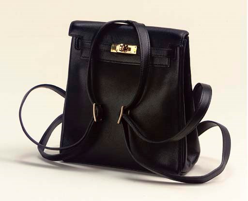 A BLACK LEATHER 'SAC A DOS' RUCKSACK, HERMÈS