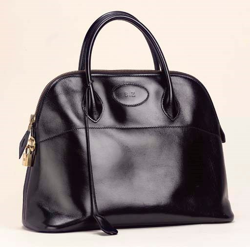 A BLACK LEATHER BOLIDE, HERMÈS