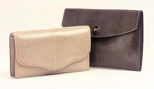 TWO LIZARD POCHETTES, HERMÈS