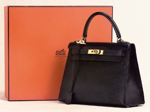 A BLACK TOGO LEATHER KELLY BAG BY HERMÈS