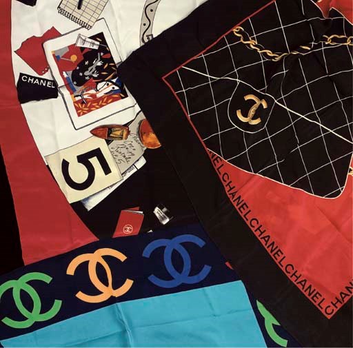 TWO SCARVES AND A SHAWL BY CHANEL