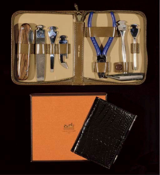 AN ASPREY GENTLEMAN'S TOOL KIT & A HERMÉS DATE BOOK