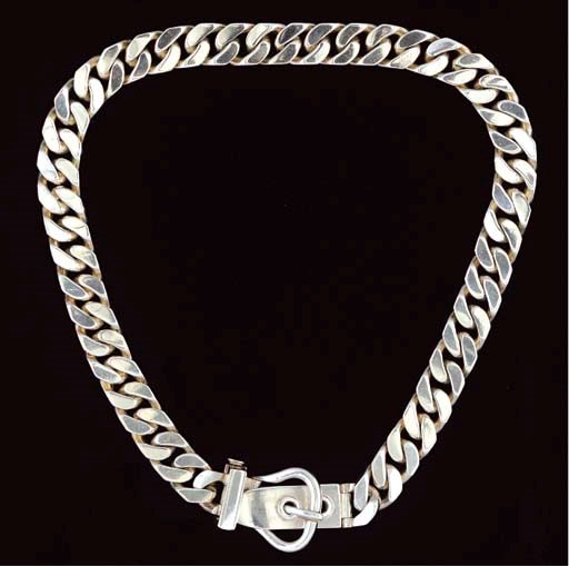 A SILVER LINK NECKLACE, HERMÉS