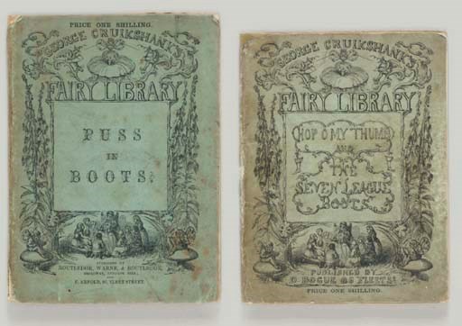 CRUIKSHANK, George. Fairy Library. London, v.d. 4 volumes, housed in a cloth folding case. All First Editions, first issues, each with a Cruikshank autograph letter signed tipped in.