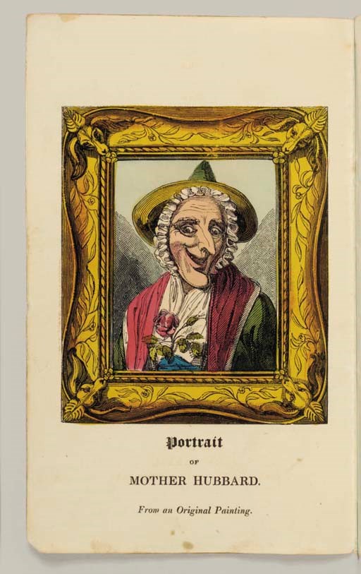 HARRIS, John, publisher. Six works from Harris's "Cabinet of Amusement and Instruction," comprising: PUZZLEWELL, Peter. The Phoenix; or, A Choice Collection of Riddles and Charades.. [ca 1820-24]. 16 woodcuts in text, all with publisher's hand coloring. Original printed tan wrappers. Moon 696 (variant with 26 titles in terminal list). -- [MARTIN, Sarah Catherine]. The Comic Adventures of Old Mother Hubbard. [ca 1824-30]. Frontispiece, title vignette and 15 woodcuts in text, all with publisher's hand coloring. Original printed plum wrappers. Moon 560. -- The Comic Adventures of Old Dame Trot and Her Cat. 1822. Frontispiece, title vignette and 16 woodcuts in text, all with publisher's hand coloring. Original printed tan wrappers. Moon 180. -- The Infant's Grammar, or a Pic-nic Party of the Parts of Speech. [ca 1825]. 11 woodcuts in text, all with publisher's hand coloring. Original printed tan wrappers. Not in Moon. -- The Remarkable Adventures of an Old Woman and Her Pig. An Ancient Tale in a Modern Dress. [ca 1830]. 14 woodcuts in text, all with publisher's hand coloring. Original printed tan wrappers. Not in Moon. -- The History of the House that Jack Built. [ca 1828-30]. 16 woodcuts in text, all with publisher's hand coloring. Original printed plum wrappers. Moon 362. -- ROSCOE, Mr. The Peacock "At Home." By a Lady. and Butterfly's Ball; an Original Poem by Mr. Roscoe. 1834. 4 woodcut plates, each with publisher's hand coloring. Original printed yellow wrappers. Moon 217. Together 7 volumes, each in quarter roan folding case, a few repairs and some minor wear. 	 (7)